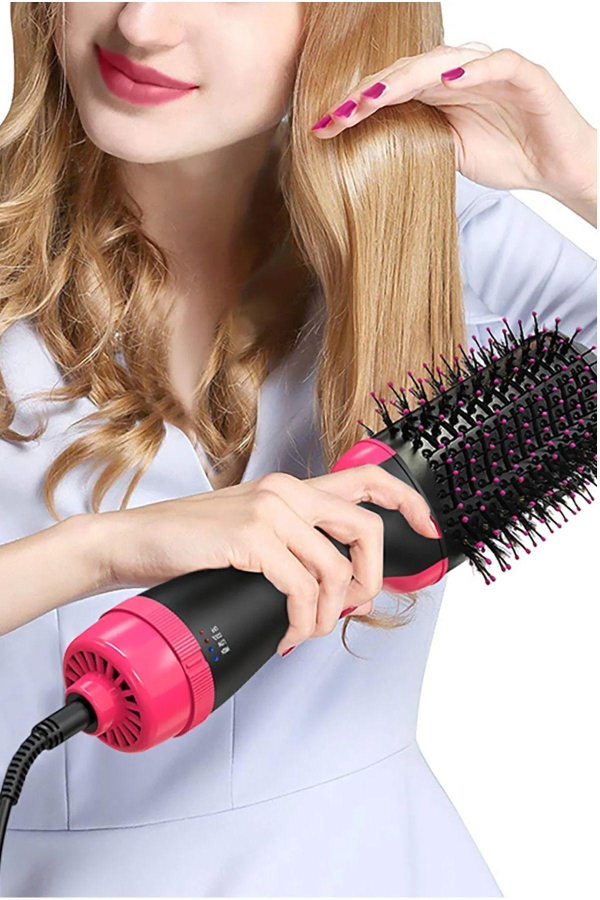 Электрический выпрямитель для волос с воздушным ударом, расческа для сушки волос, бренды розовый