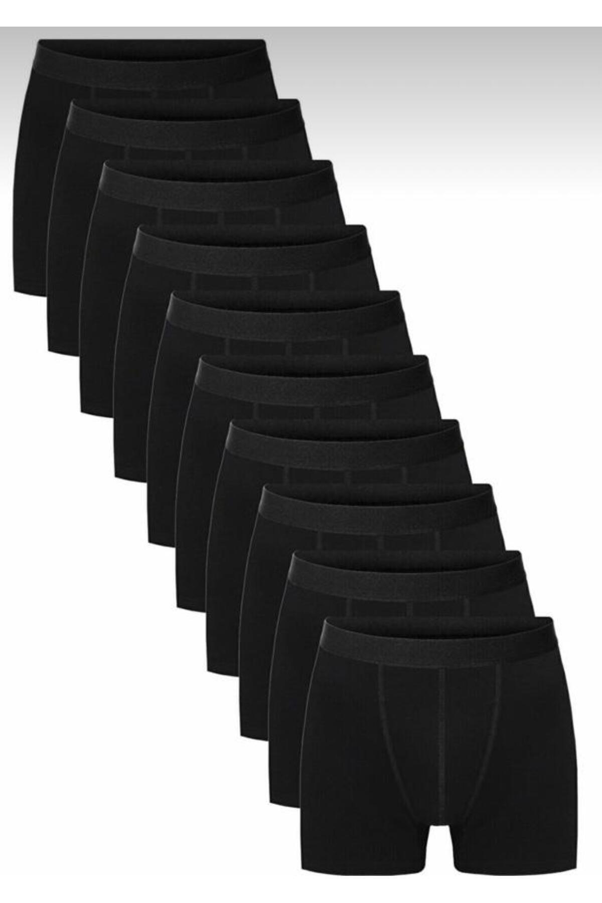 Мужские боксеры из хлопка и лайкры, черные, 10 шт. S , M , L чёрный