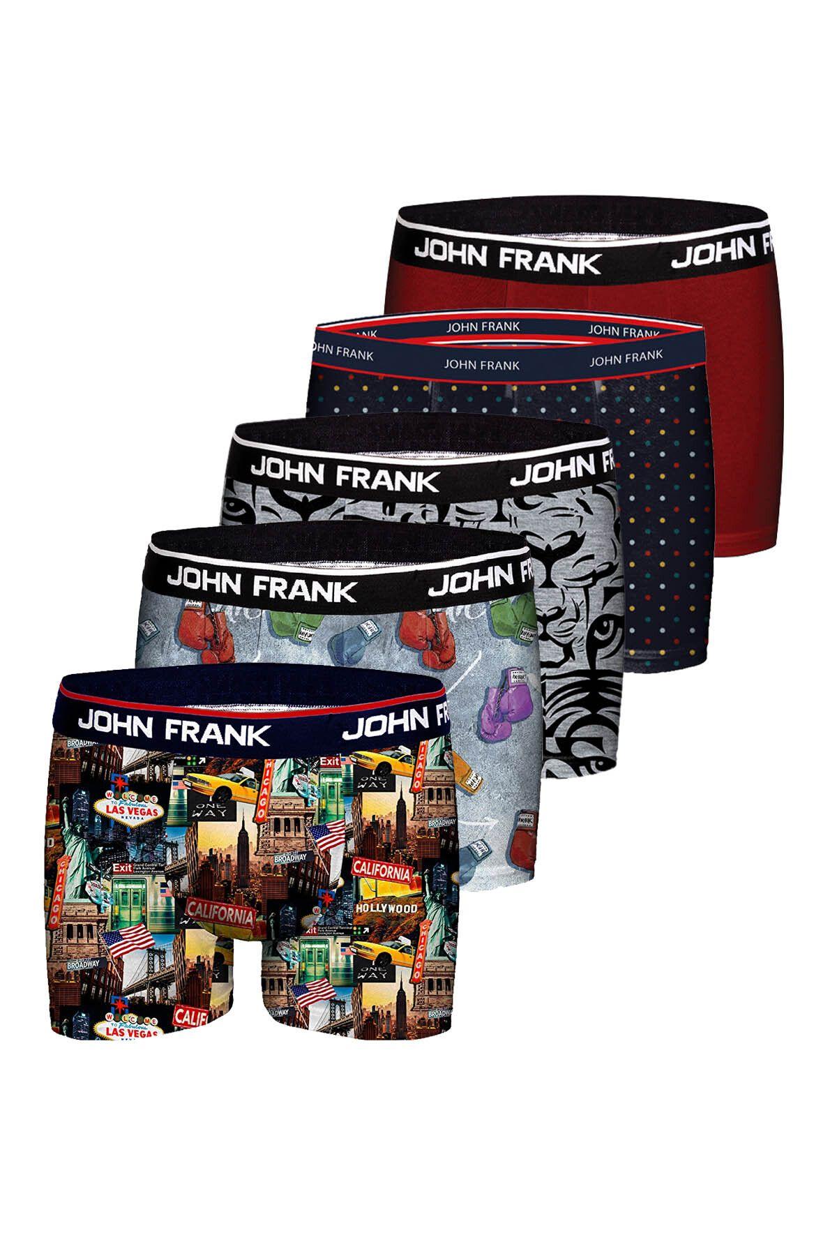 Специальный набор боксеров John Frank из 5 предметов M чёрный