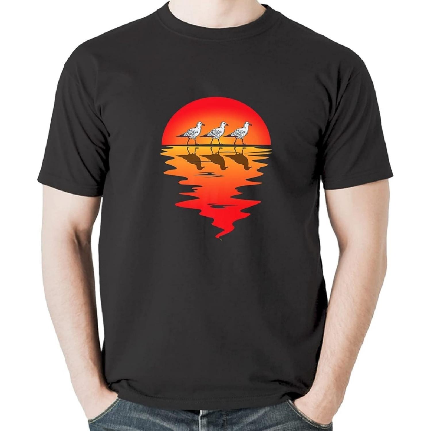 Flocks of Seagull Vintage Sunset Seabird Harbour Albatros Premium T-Shirt Sweatshirt Hoodie Tanktop for Men Women Kids Black XXXXXL разноцветный